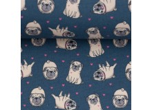 Baumwolle - Kim Mops blau